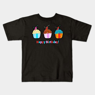 Happy Birthday Cupcakes Kids T-Shirt